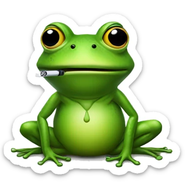 frog smoking a vape sticker