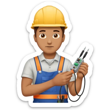 a man fixing hardware electricity sticker