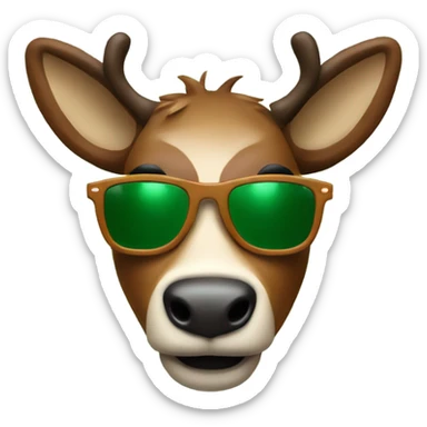 Rudolf with green nose and sunglasses sticker
