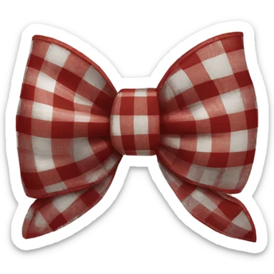 Red and silver plaid bow  sticker