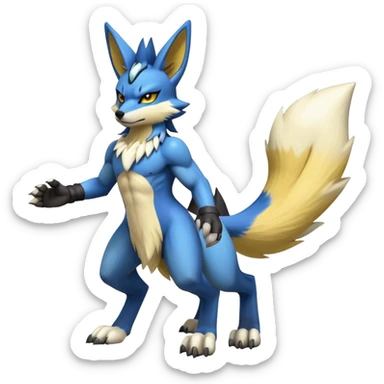 Lucario-Lombax-Renamon-hybrid (Full body) sticker