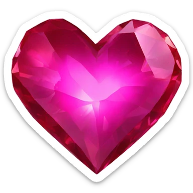 iridescent red Ruby-crystal heart sticker