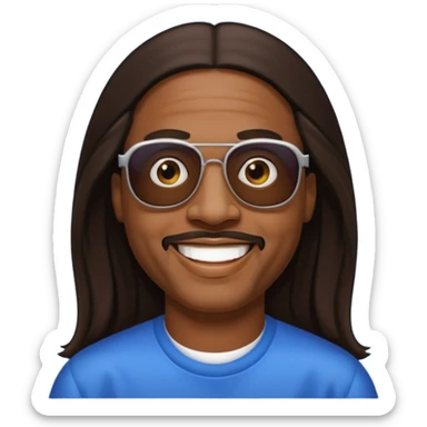 Stevie Wonder with dark brown long hair sticker