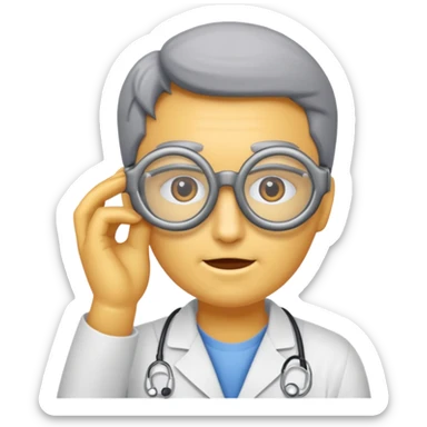 medico usando oculos de grau sticker
