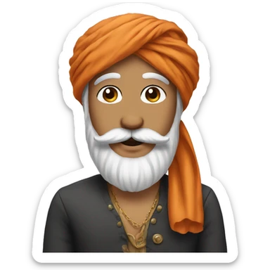 Turban boy with beard and mustache sticker