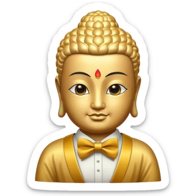 The Buddha in golden bow tie sticker