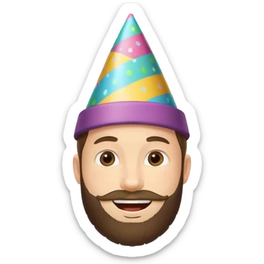 young man with a beard, happy birthday boy sticker