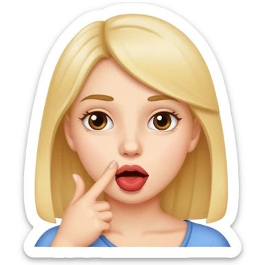 girl with her finger in her mouth sticker