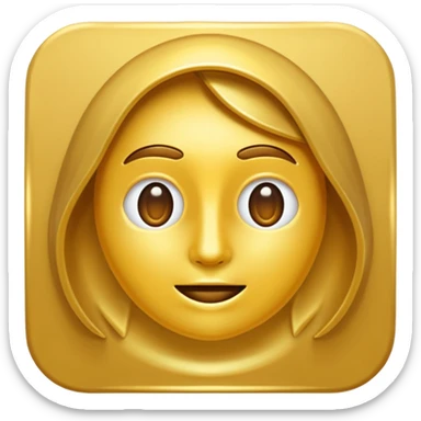 eine goldene schallpaltte, die ein gesicht hat und lächerlt sticker