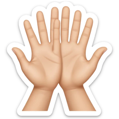 Emoji icon of open hands facing up, soft realistic skin texture, smooth shading, minimal details, centered composition sticker