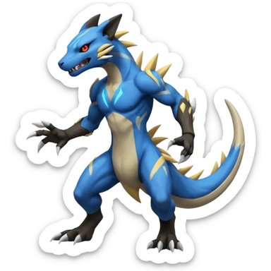 Salandit-Marowak-Manectric-Zeraora-Fakémon-hybrid-creature (full body)  sticker