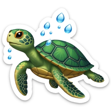 pet turtle in water sticker