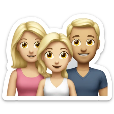 blonde caucasian family of four with 2 girls  sticker
