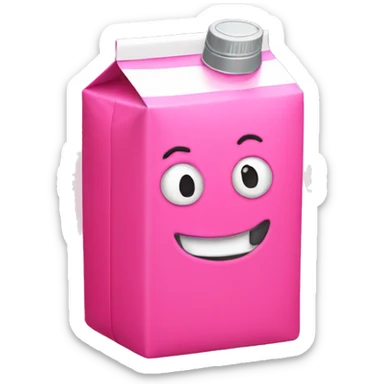 Pink juice box sticker