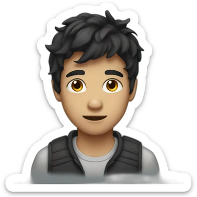 boy with dark hair sticker