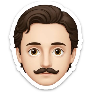 timothee with stache sticker