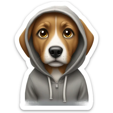 dog wearing a hoodie sticker