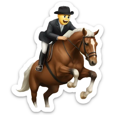 Man jumping horse  sticker