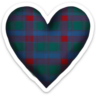 Heart made of smith Scottish tartan  sticker