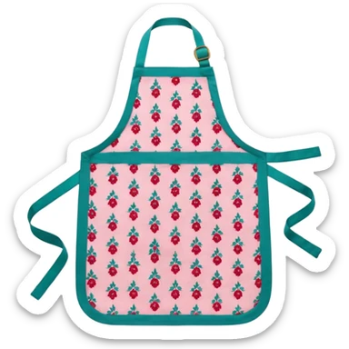 Pink teal and red apron  sticker