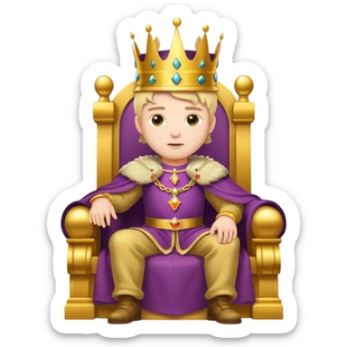 king sitting on throne sticker