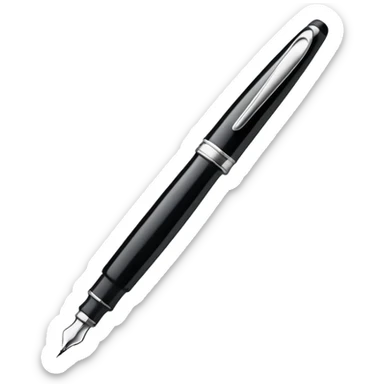 fountain pen drawing a smooth curved line, representing logo design sticker
