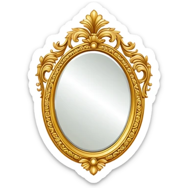 golden antique mirror  sticker
