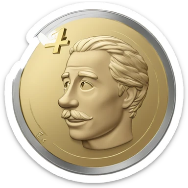 one euro coin sticker