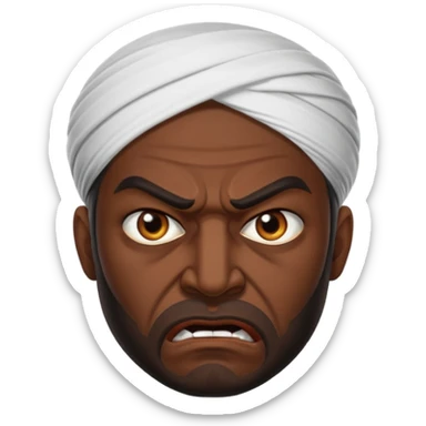 in profile, angry Iranian sticker