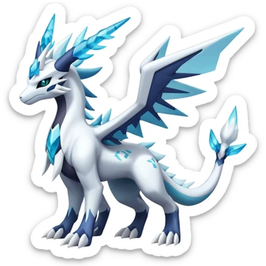 Kyurem-reshiram-Glaceon-dialga-suicune-hybrid, full body sticker