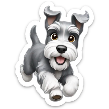 Schnauzer running sticker