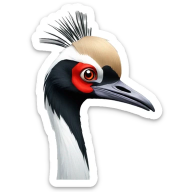 Black crowned crane sticker