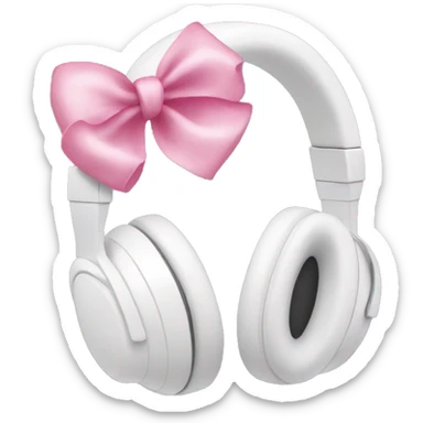 white headphones with pink bows sticker