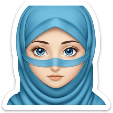 Turkish beautiful finish Konya girl blue eyes long eyelashes with niqab sticker