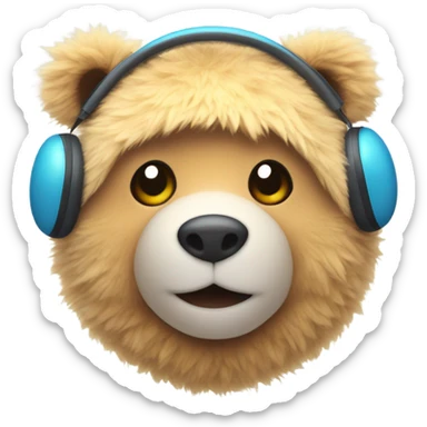 Cozy bear with earmuffs. sticker