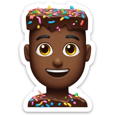 Brownie with colorful sprinkles sticker