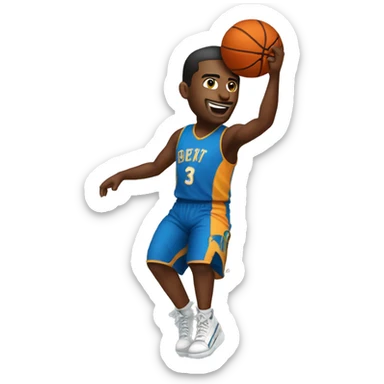 Basketball player with ball about to dunk sticker