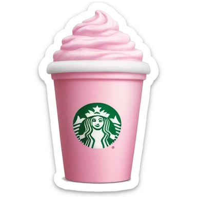 starbucks cup pink drink with cold foam sticker