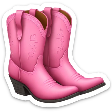 Pair of cowgirl boot pink sticker
