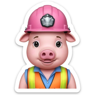 construction-pig with helmet sticker
