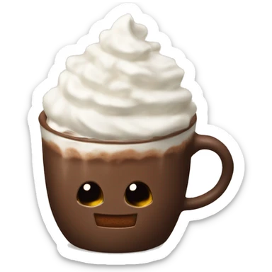 hot chocolate with whipped cream sticker