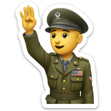 world war 2 soldier saluting  sticker