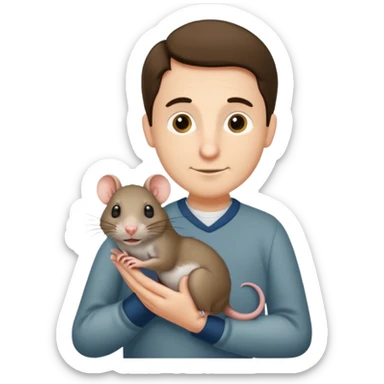 Ron Wizzly' from Harry Potter holding his pet rat in his right hand sticker