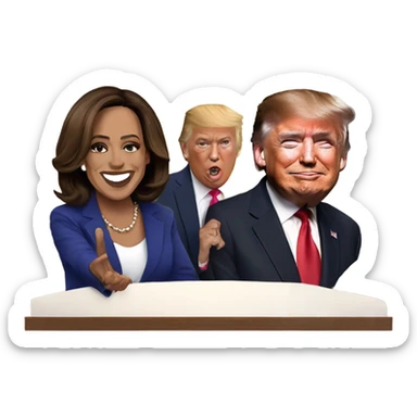Donald trump supporting Kamala Harris sticker