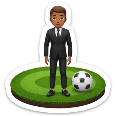 shin padBlack suit shoes circular patch of football grass sticker