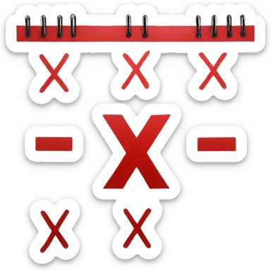 white kalender with 5 red x on it sticker