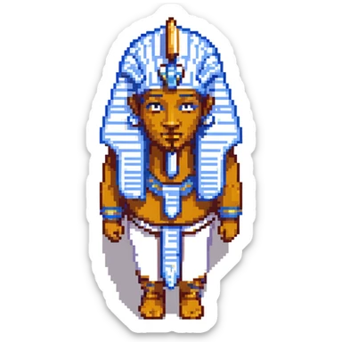 Egyptian pharaoh with headdress and false beard sticker