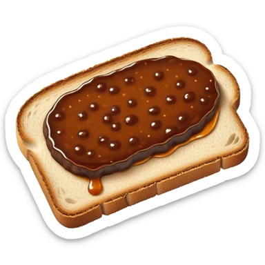 slice of bread with with a squeeze of vegemite sauce on top sticker