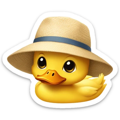 A duckling wearing a sun hat  sticker