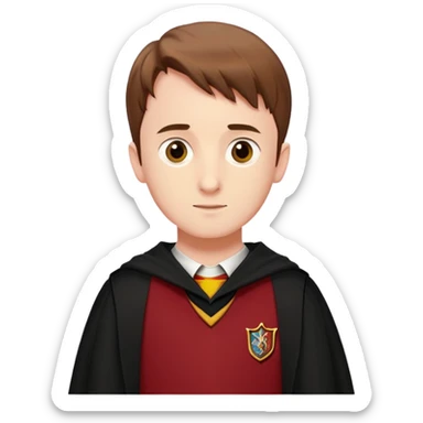 sean biggerstaff is Oliver Wood  in harry potter, wear hogwarts gryfindor uniform sticker